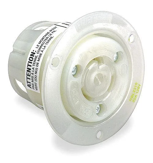 Hubbell Incorporated Hubbell Incorporated HBL3335C 30A Flanged Locking Receptacle 3P 3W 125/250VAC video accessory — product photo