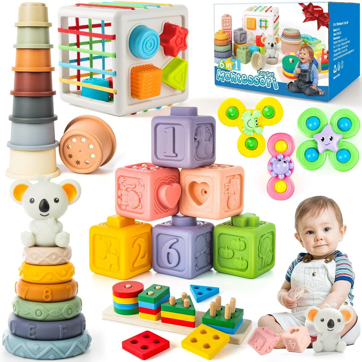 Somastung 6-in-1 Montessori Baby Learning Set 6-18 Months — product photo