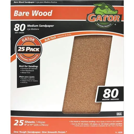 Ali Indistries Inc Ali Indistries Inc 4228 80 Grit Garnet Sandpaper 25 Sheets 9x11 — product photo