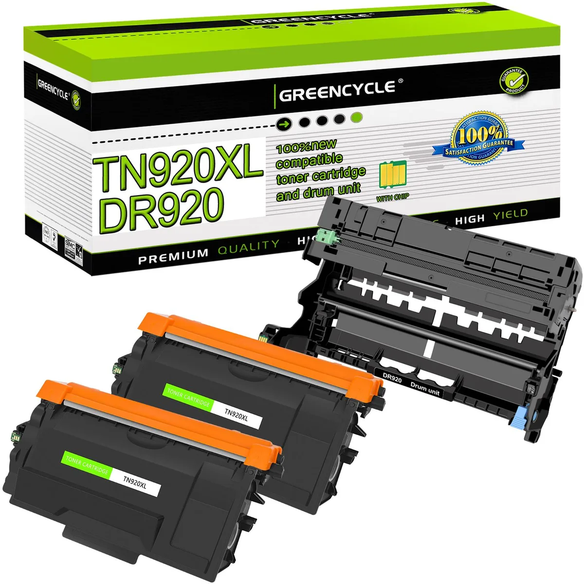 GREENCYCLE GREENCYCLE TN920XL Black Toner &amp; DR920 Drum Unit 3 Pack — product photo