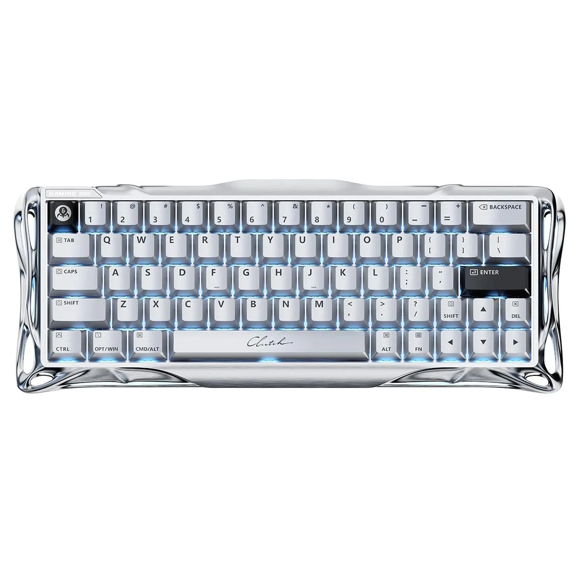 GravaStar GravaStar V60 PRO Chrome Silver 64-key gaming keyboard — product photo