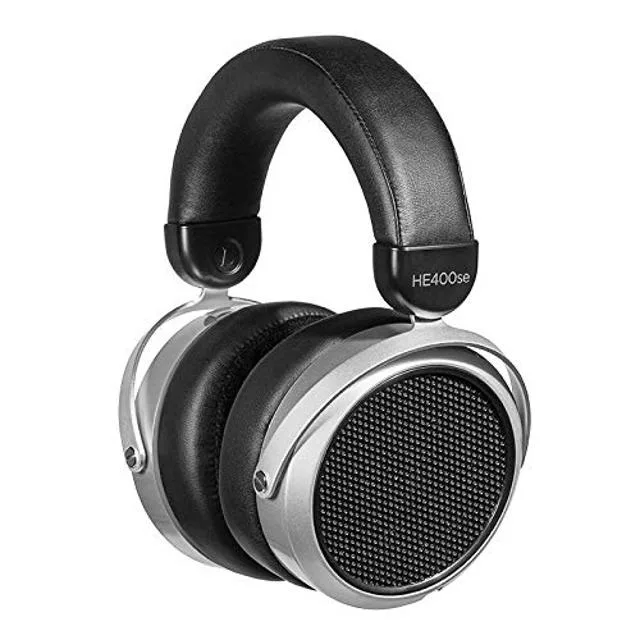 Open-back over-ear planar headphones in silver finish