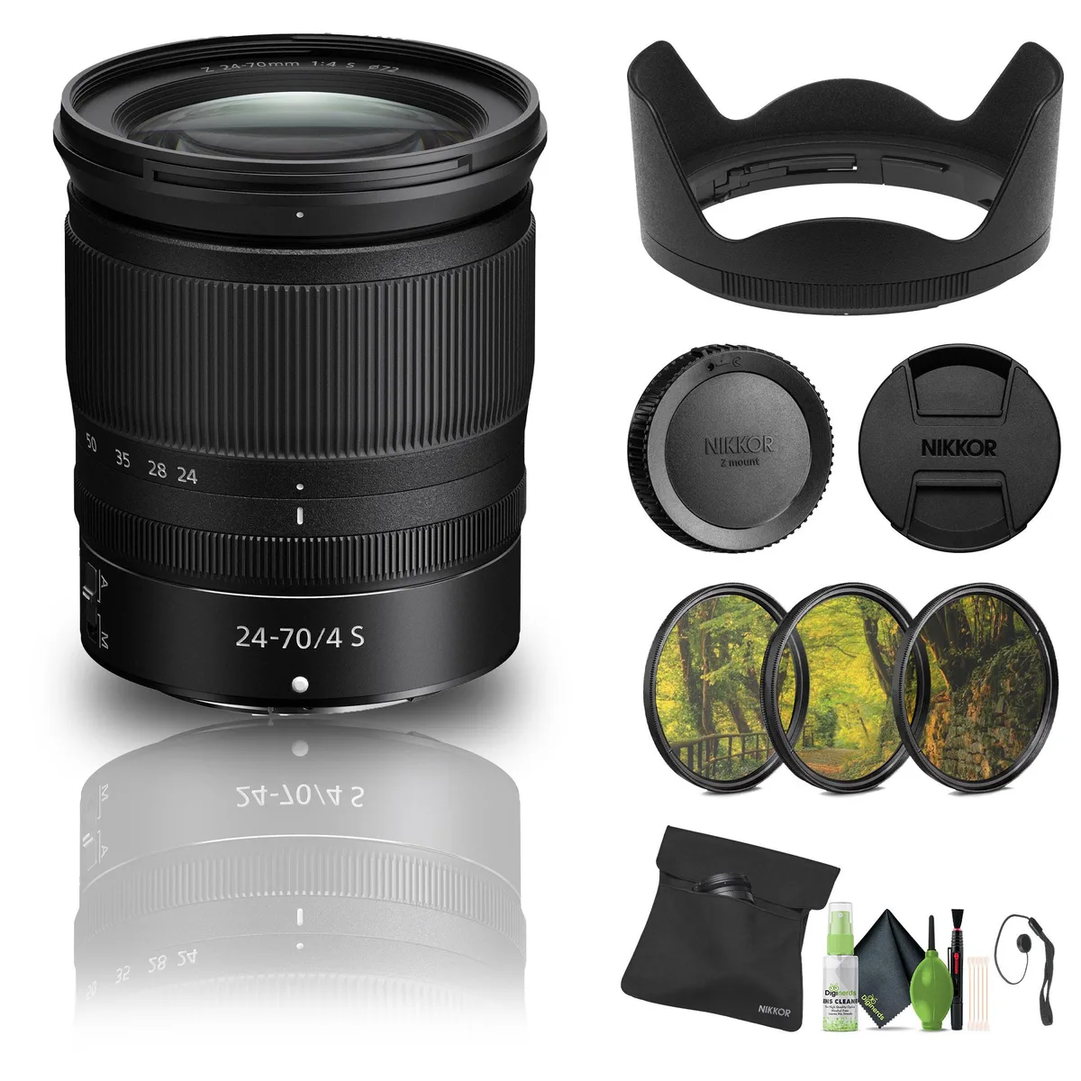 Nikon Inc Nikon NIKKOR Z 24-70mm f/4 S Lens (20072) Bundle camera lens — product photo