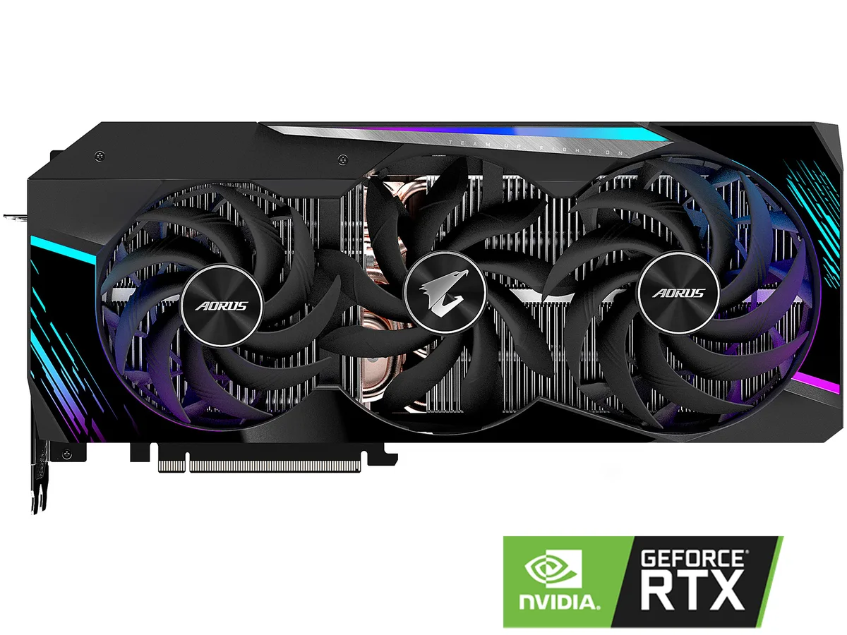 GIGABYTE GIGABYTE GV-N3080AORUS M-10GD GeForce RTX 3080 10GB graphics card — product photo