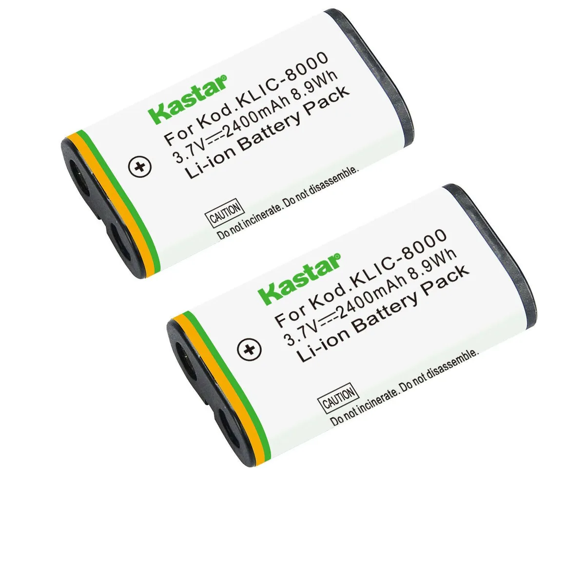 Kastar Kastar K8000 2-pack Li-ion camera battery 3.7V 2400mAh — product photo