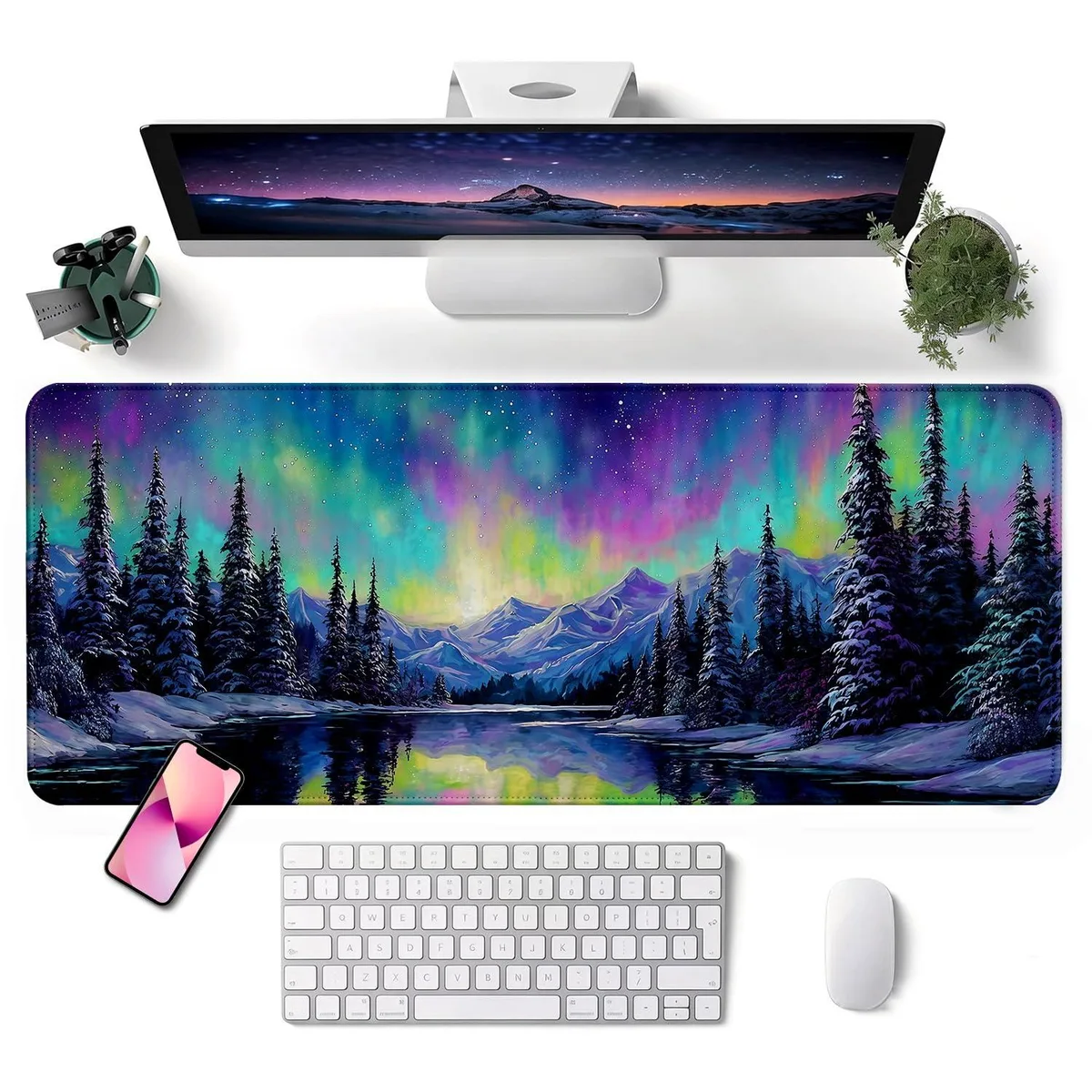  GooodiderX Aurora Mouse Pad 31.5x11.8in .12in thick — product photo