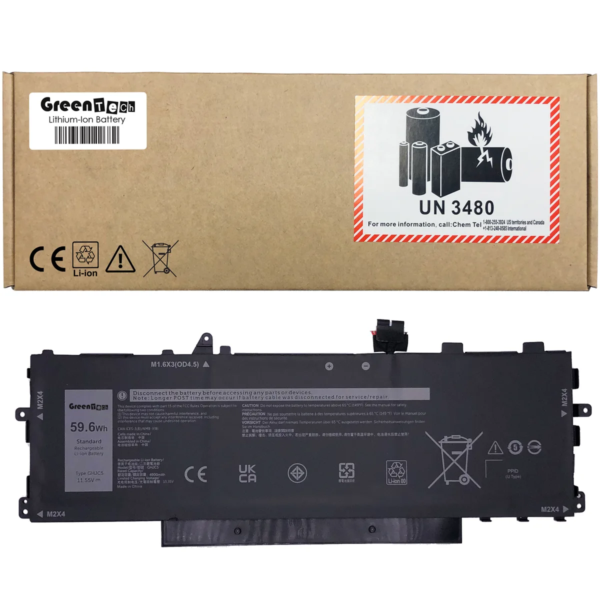 NShi NShi GHJC5 laptop battery for Dell Latitude 9420 2-in-1 and 9430 11.55V 59.6Wh — product photo