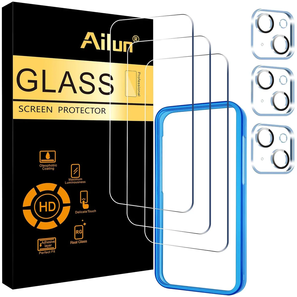 Ailun Screen & Lens Protector 3+3 Pack iPhone 15 Plus 6.7 Inch — product photo