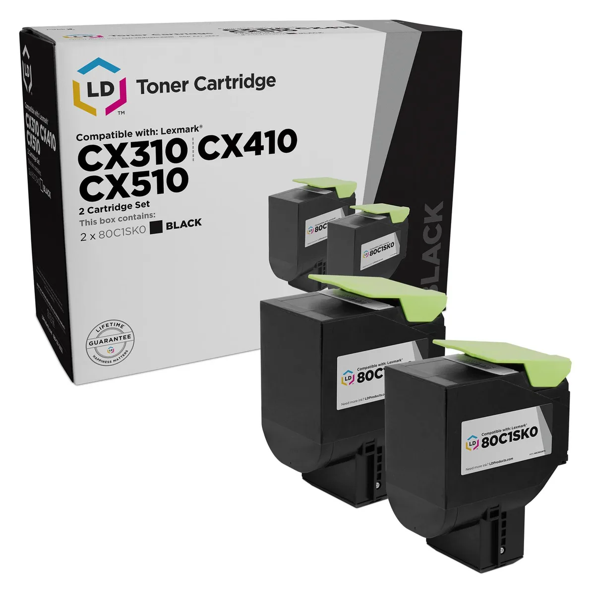 LD Products LD Products Remanufactured Toner Cartridge 801SK 2-Pack Black — product photo