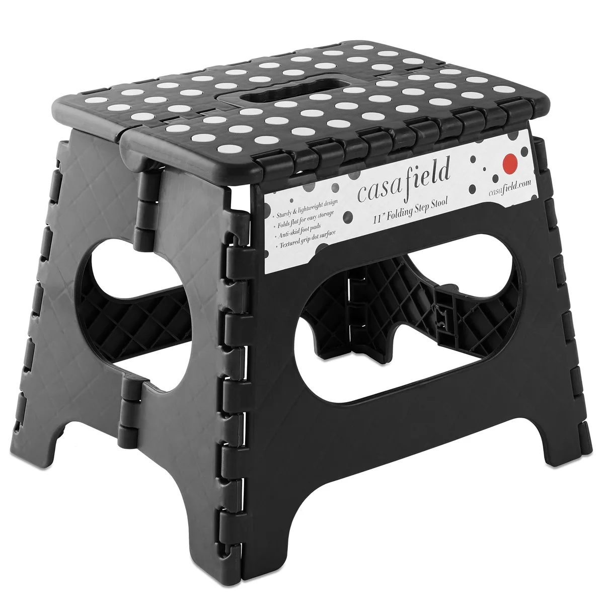 Casafield Casafield 11" Folding Step Stool with Handle, Black — product photo
