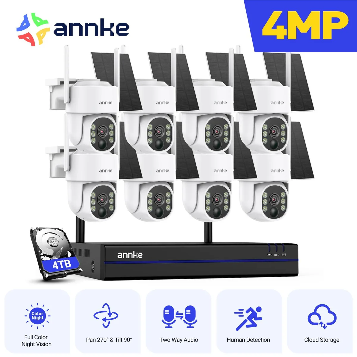 Annke Annke 16 Channel 8 Camera Wireless NVR Surveillance Security System 4TB HDD — product photo