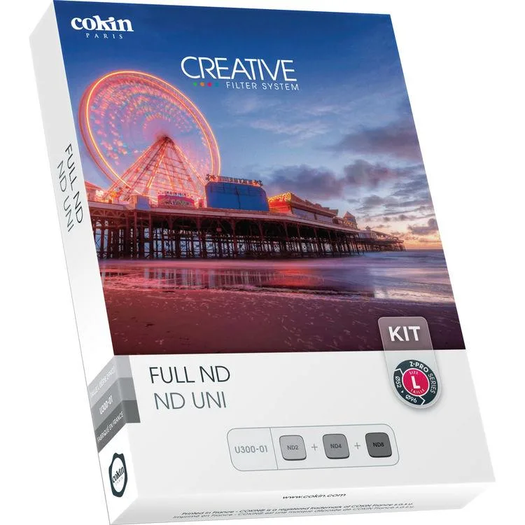 Three square neutral density filters in a Z-Pro large kit, ND2 ND4 ND8