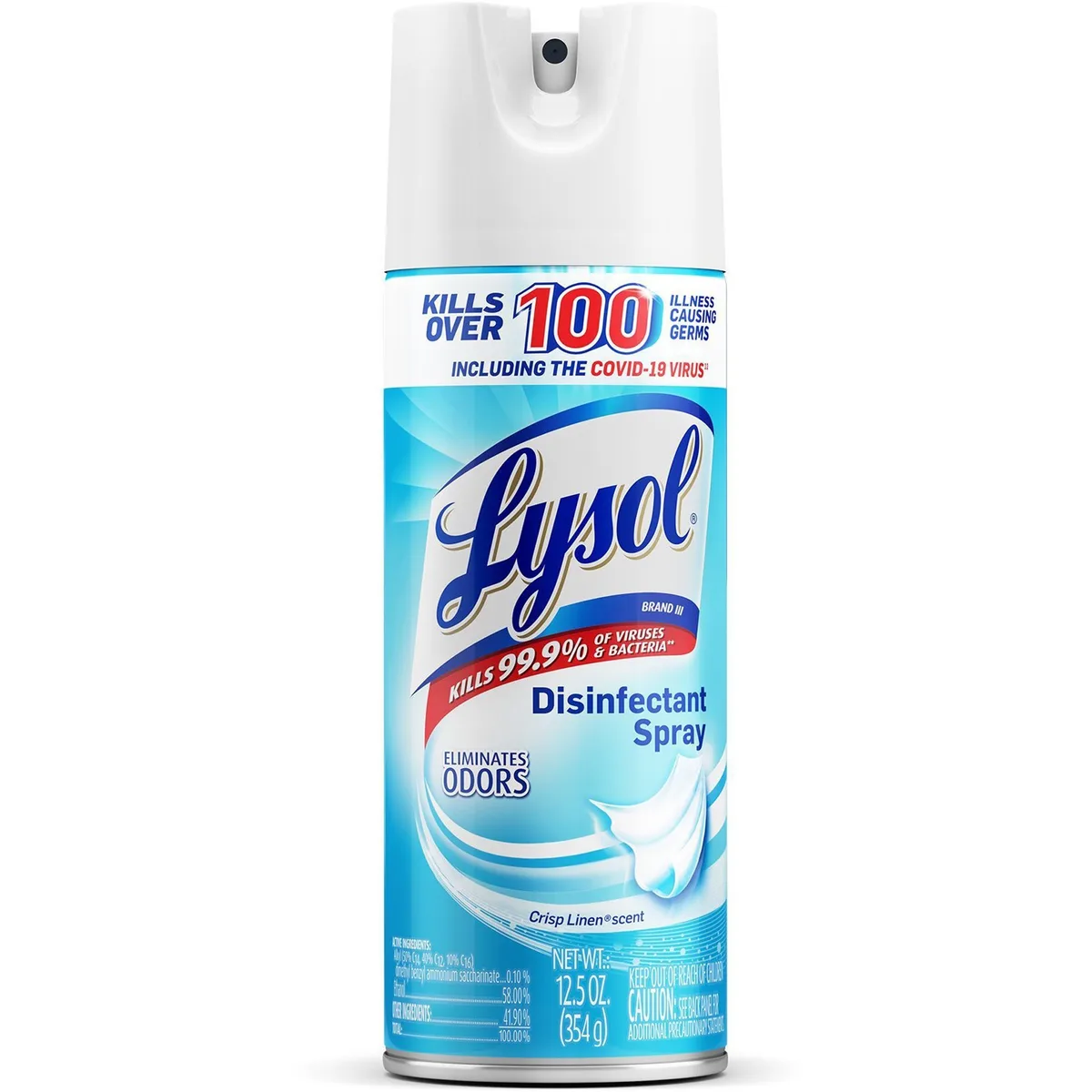 Reckitt Benckiser Reckitt Benckiser 74186CT Lysol Disinfectant Spray 12/Carton 12.50 oz Crisp Linen cleaning — product photo