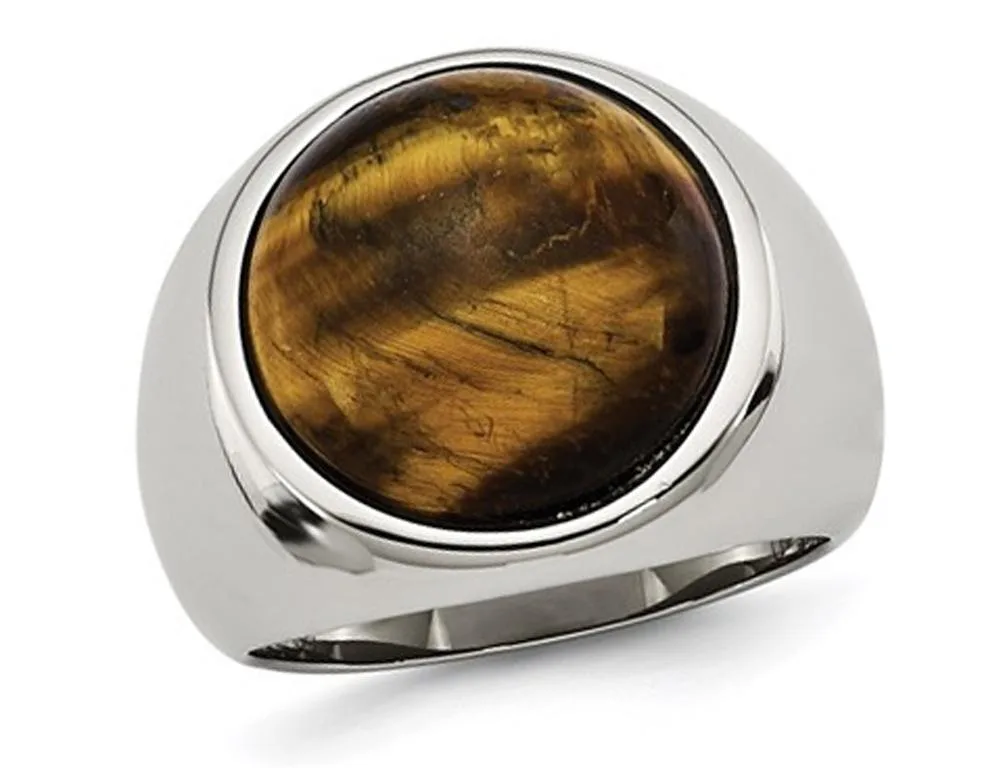 Gem & Harmony Gem & Harmony Men's Tiger's Eye Stainless Steel Ring 10.00 g — product photo