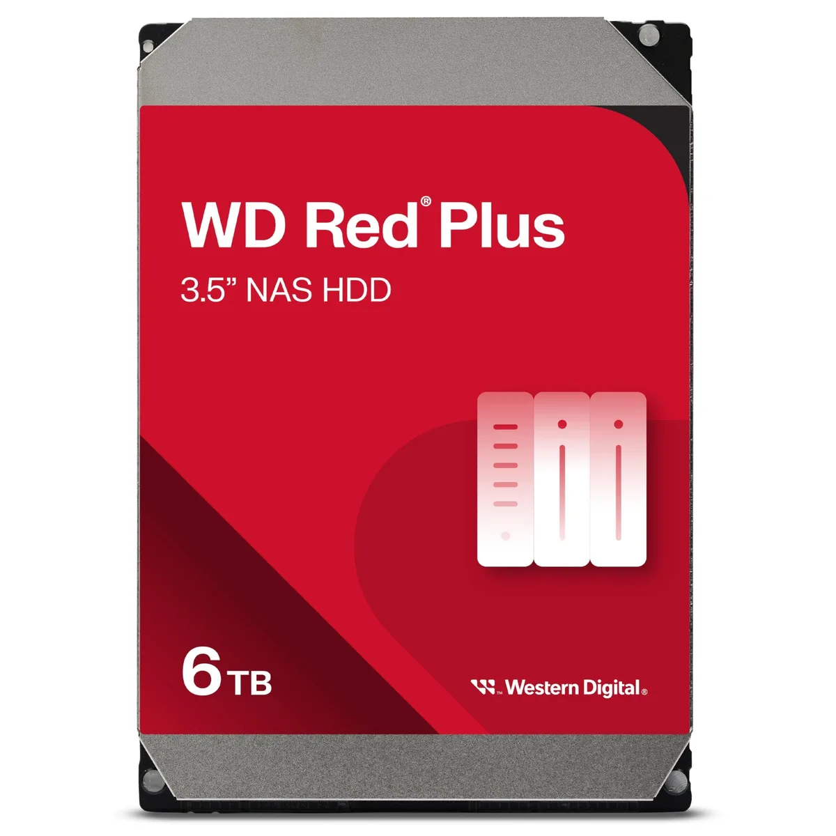 Western Digital 3.5 inch internal hard drive with silver metal casing