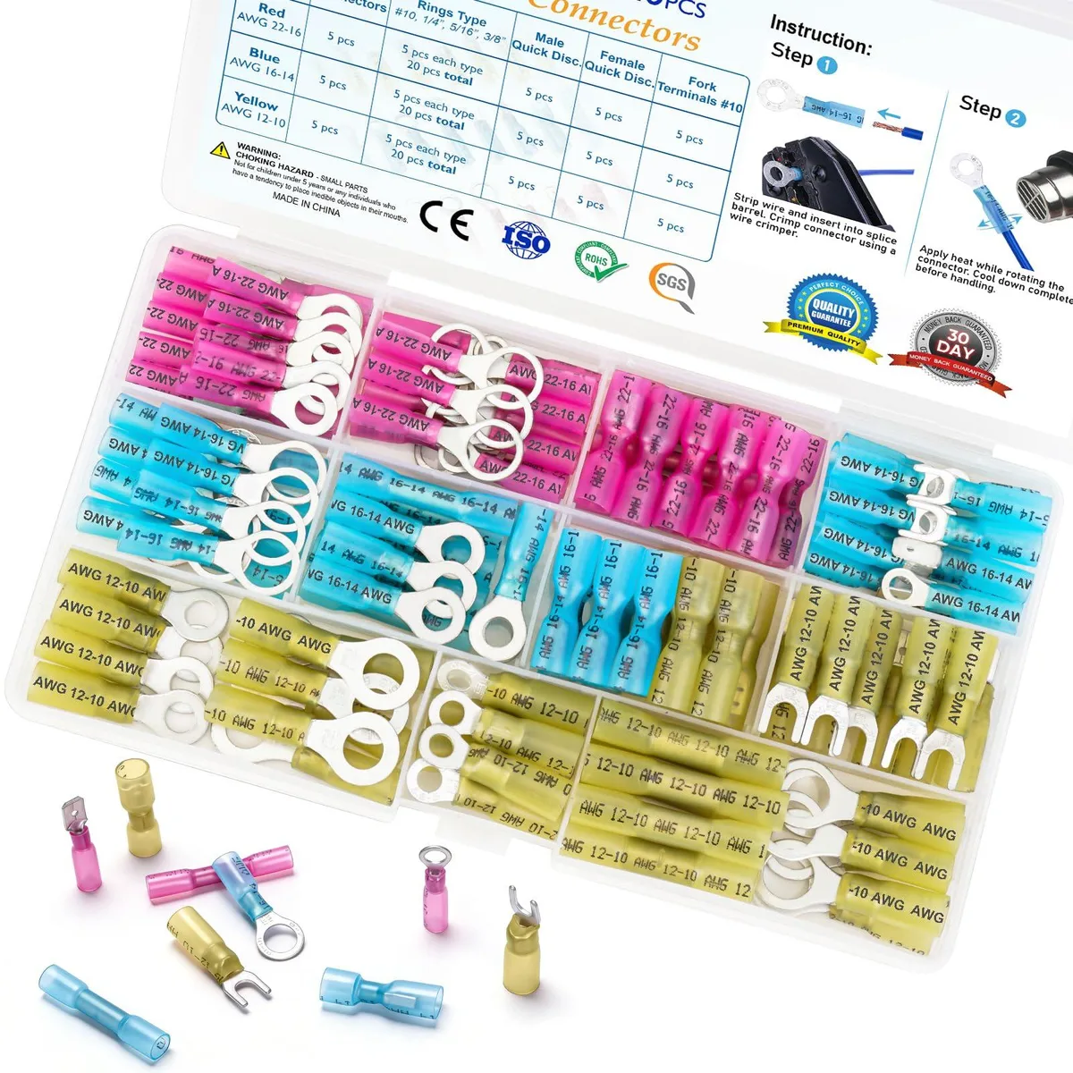  TICONN TICONN-HT 120Pcs Heat Shrink Wire Connectors Kit — product photo
