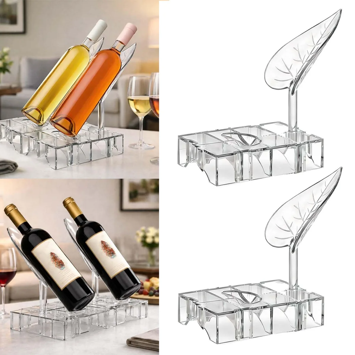 Two stainless steel modular bottle holders 5.1 by 3.49 by 6.3 inches
