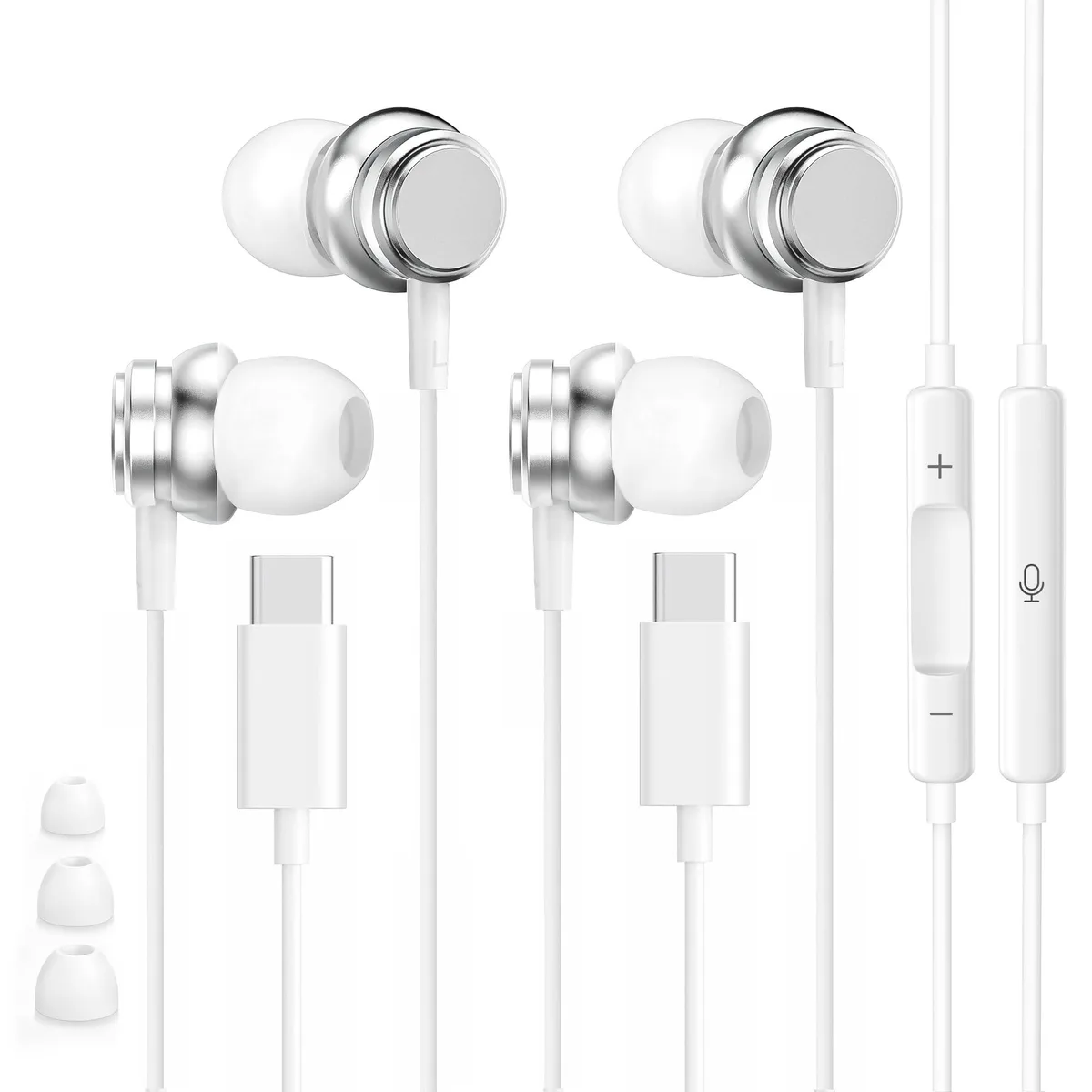 No Sew No Sew EASC15S-WHITE USB-C In-Ear Headphones 2 Pack White — product photo