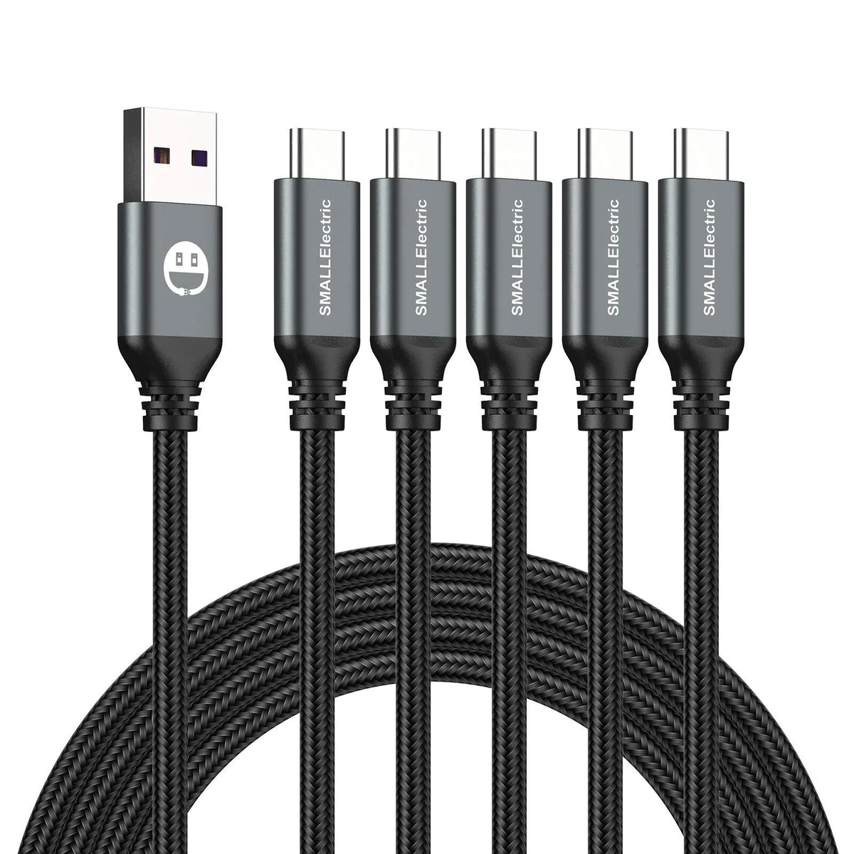 No Sew No Sew USB A to USB C cable 10ft 5 pack 3A fast charging — product photo