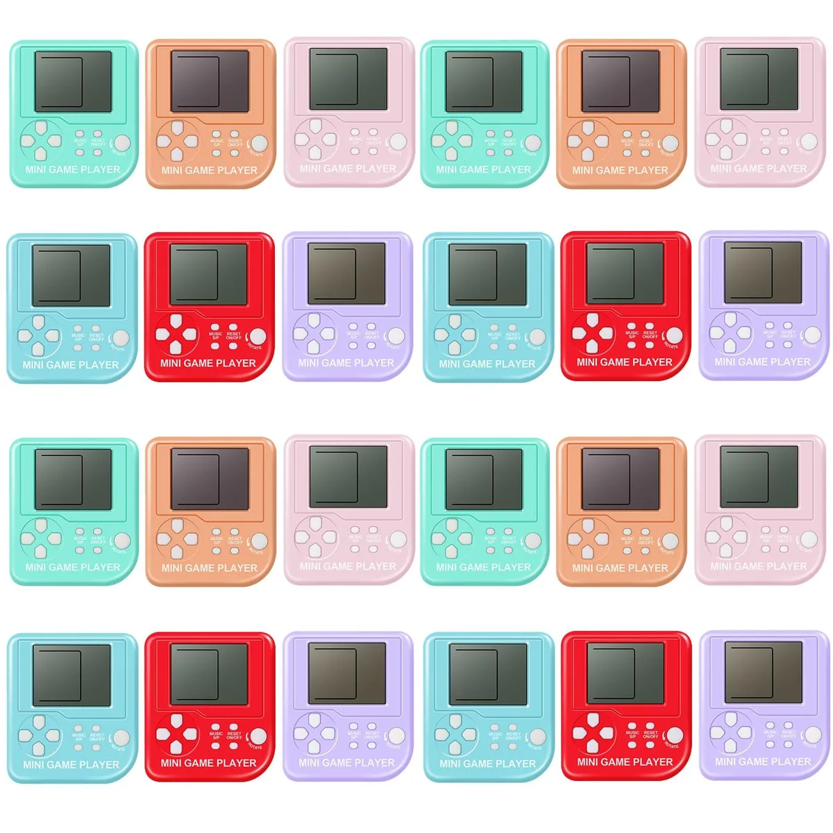  Sinikoro 24-Pack Video Game Keychain 26 Games 99 Levels Multi-Color — product photo