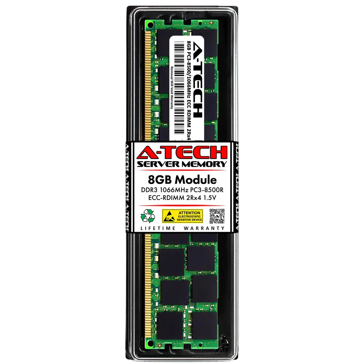 A-Tech A-Tech 8GB DDR3 1066MHz ECC RDIMM 2Rx4 240-Pin Server Memory — product photo