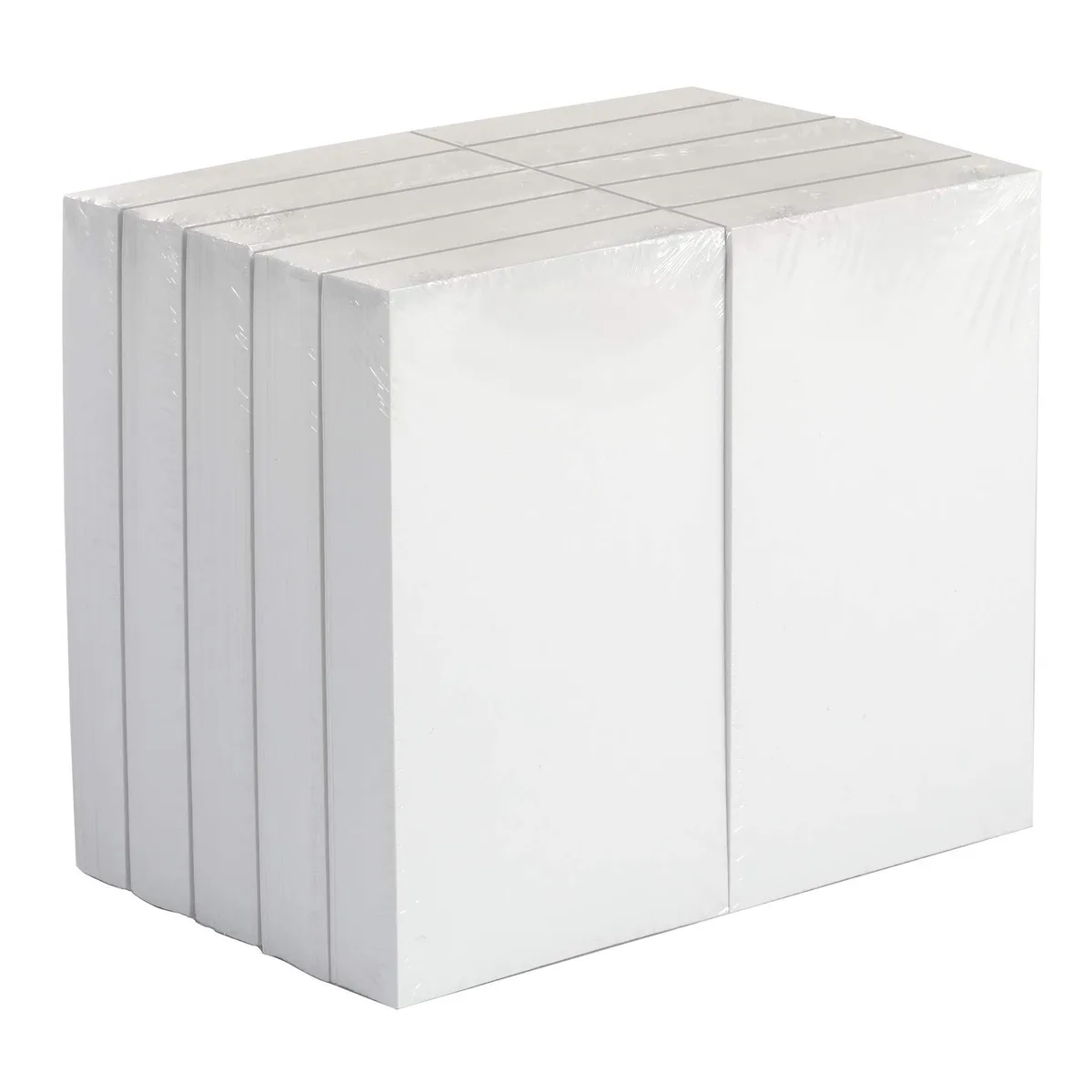 White rectangular box holding ten packs of blank 3 by 5 inch index cards