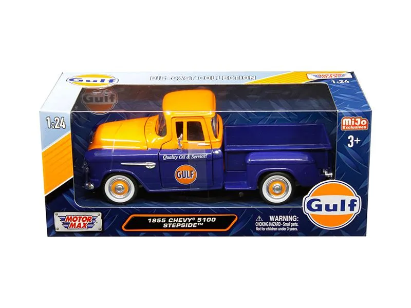 MOTORMAX MOTORMAX 1955 Chevrolet 5100 Stepside Pickup "Gulf" 1/24 Diecast — product photo