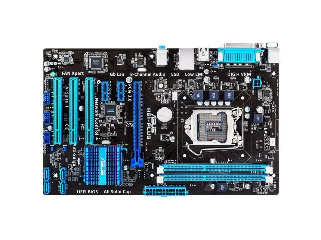 ASUS ASUS H61-PLUS Intel H61 DDR3 16GB ATX motherboard — product photo