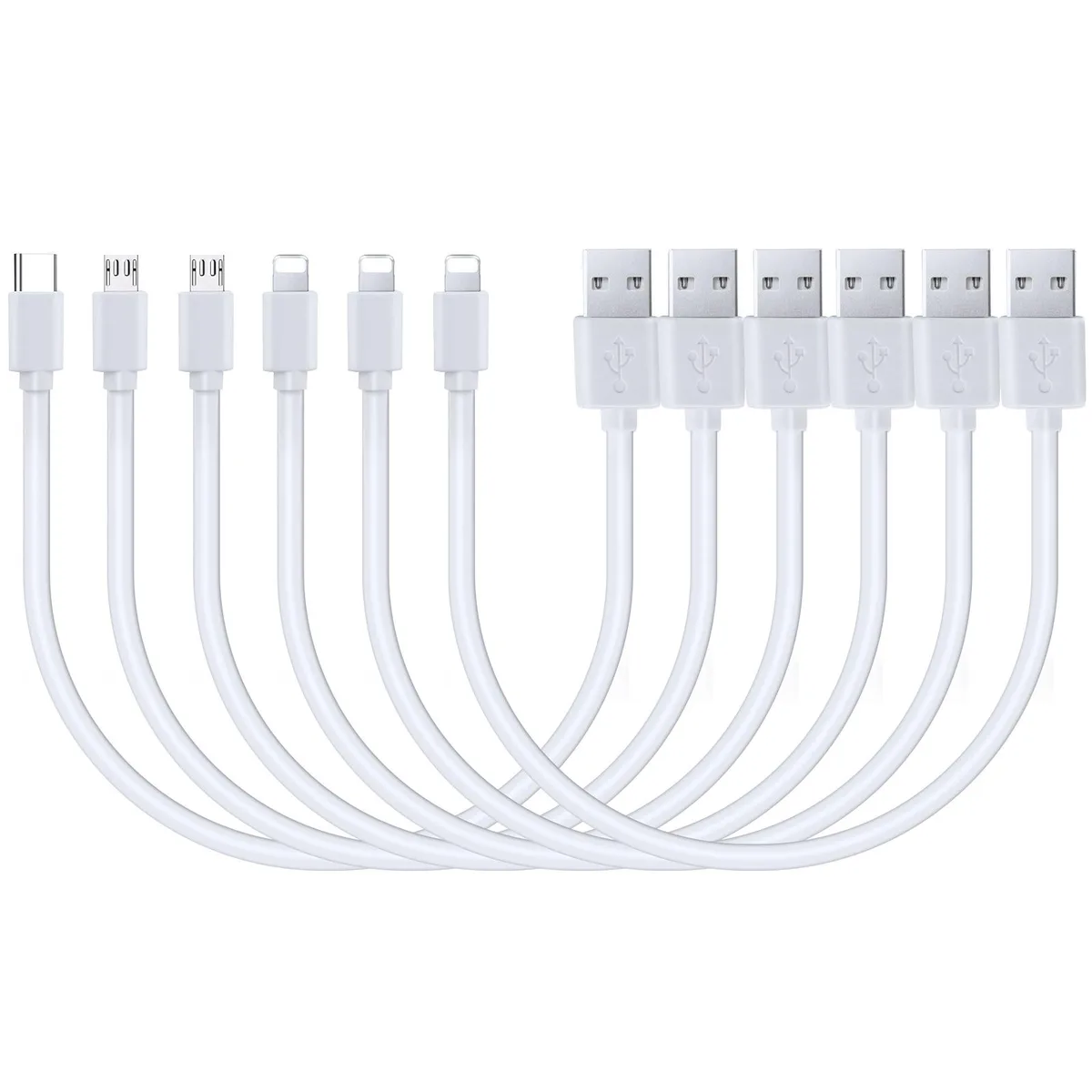 Beebo Beabo Beebo Beabo 30 cm 3×Lightning 1×Type-C 2×Micro-USB charger cable — product photo