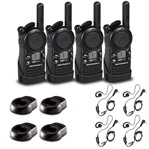 Motorola Motorola CLS1110 UHF 1W 1-Channel Two-Way Radio 4-Pack with HKLN4604 Earpieces — product photo