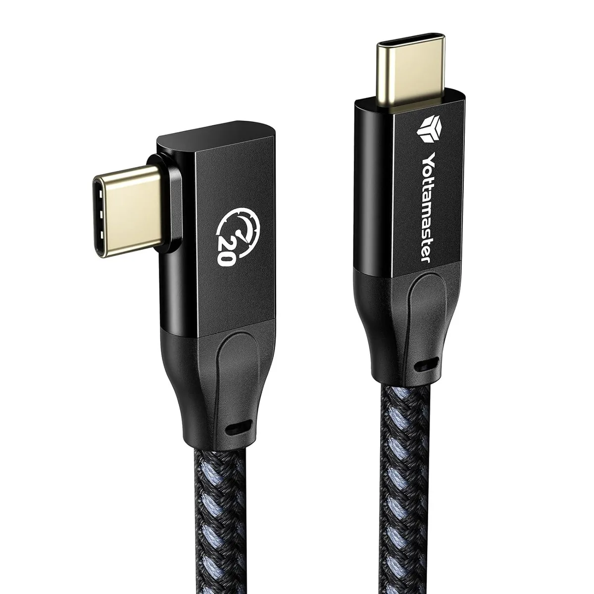 Yottamaster Yottamaster USB3.2 Gen2x2 Type-C Right Angle 5m 20Gbps 4K@60Hz 100W Thunderbolt Cable — product photo