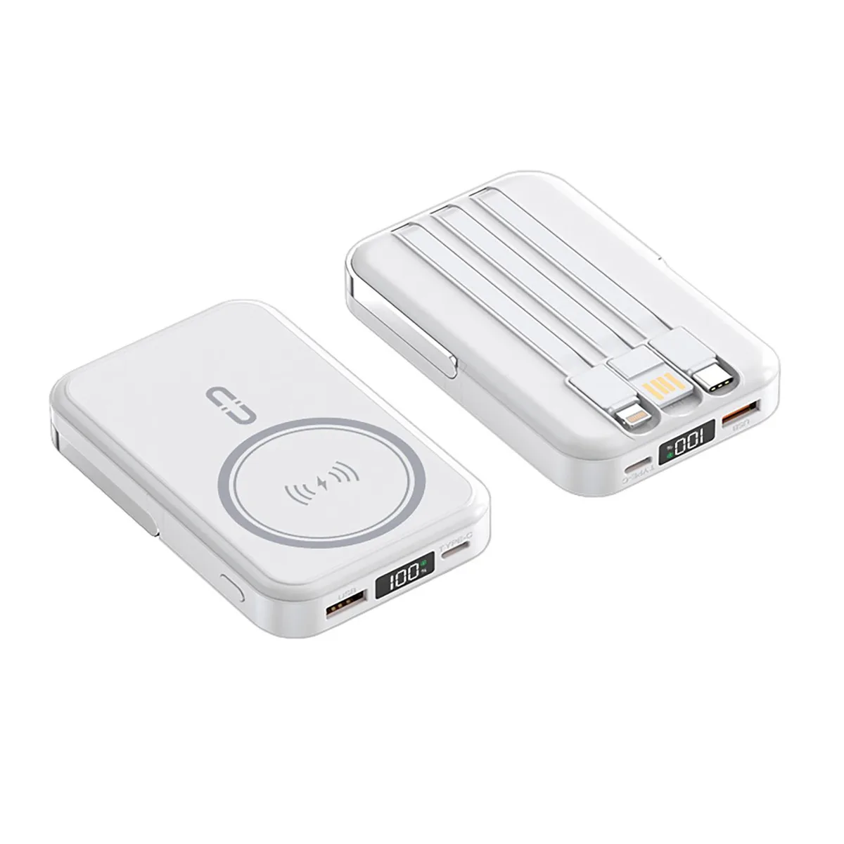 ALPHA DIGITAL INC ALPHA DIGITAL INC 10000mAh Magnetic Wireless Power Bank White — product photo