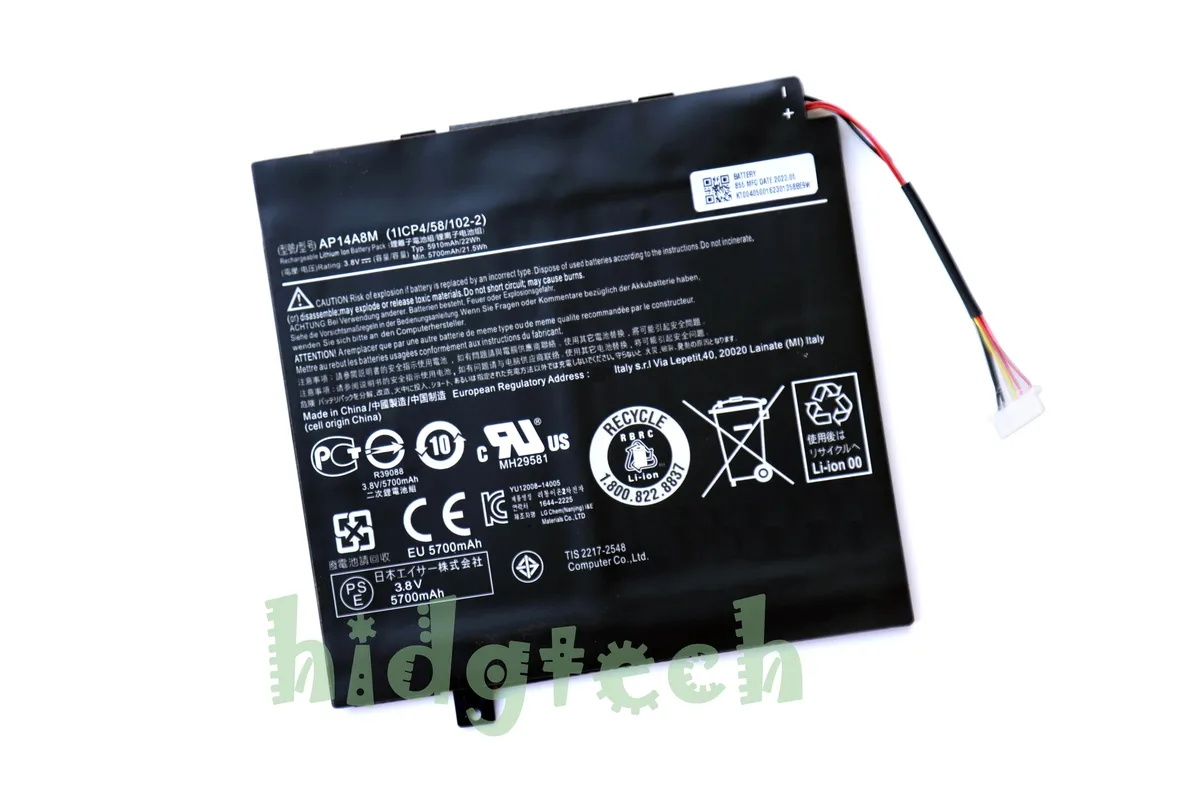 Beisite Beisite AP14A8M laptop battery 22Wh 3.8V for Aspire Switch 10 Iconia Tab 10 — product photo