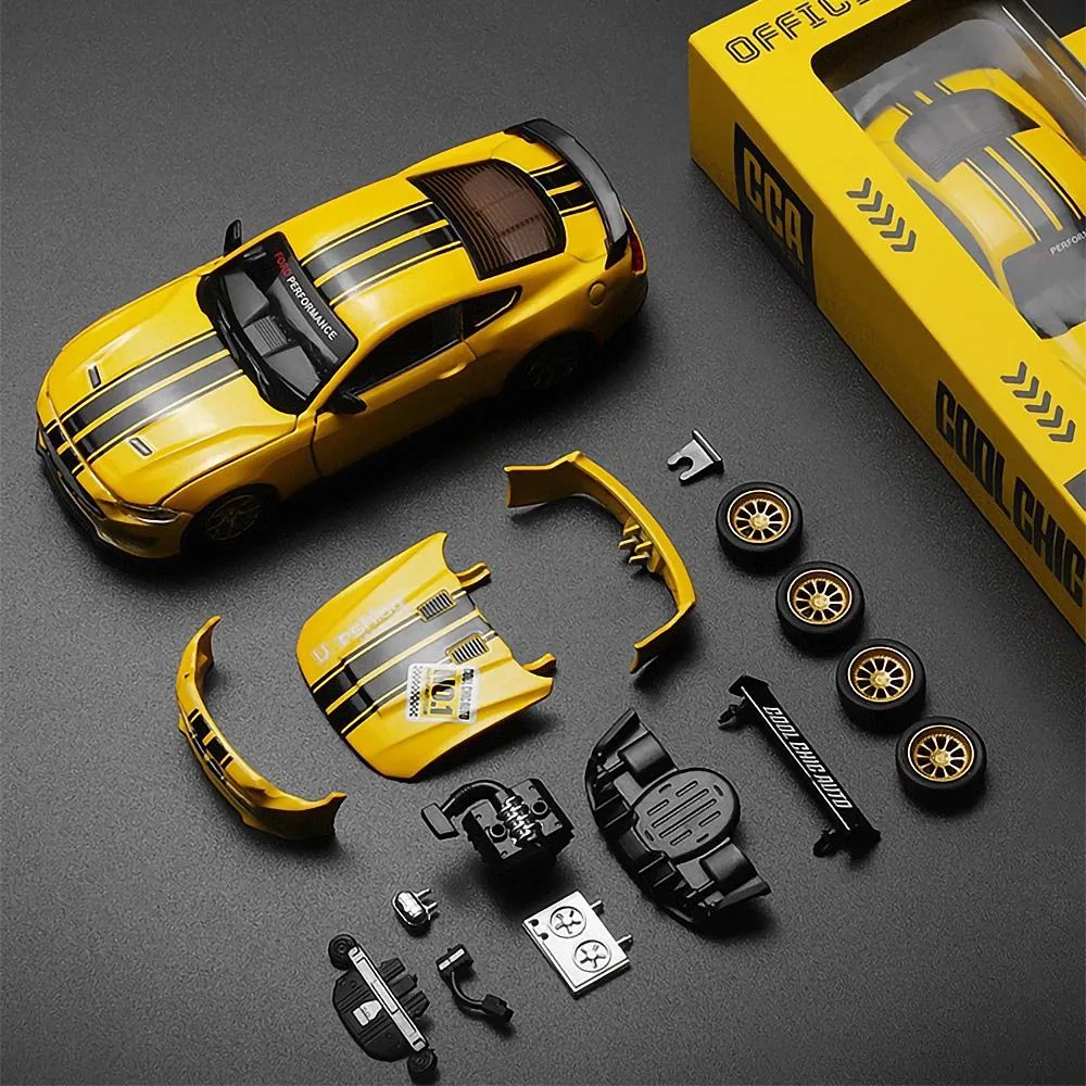 CaipoToys CaipoToys 1:42 Ford Mustang GT 2018 Diecast Assemble Kit Yellow — product photo