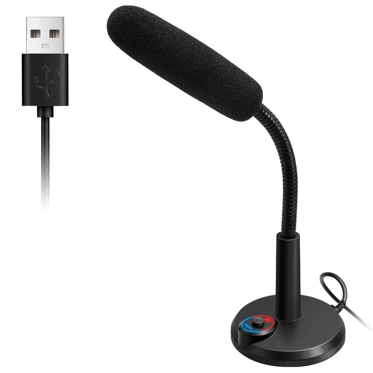 Futurtecer M1 USB Condenser Microphone with RGB Gooseneck Mute Button 1.5m Cable — product photo