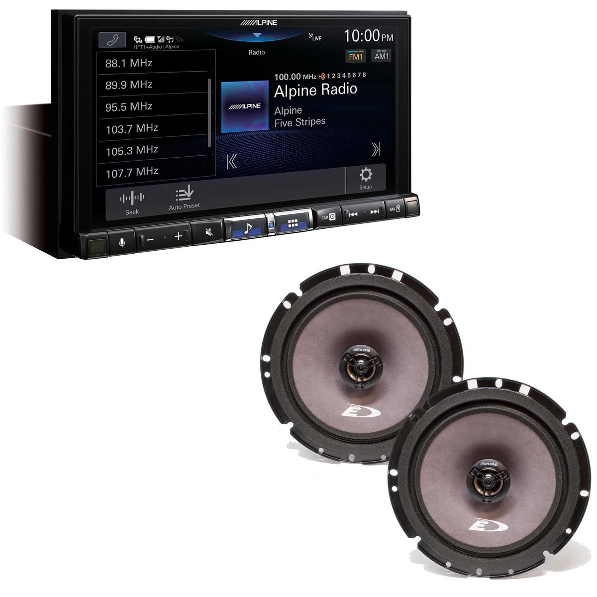 Alpine Alpine iLX-507 7" Multimedia Receiver with SXE-1726S 6.5" Coaxial Speakers — product photo