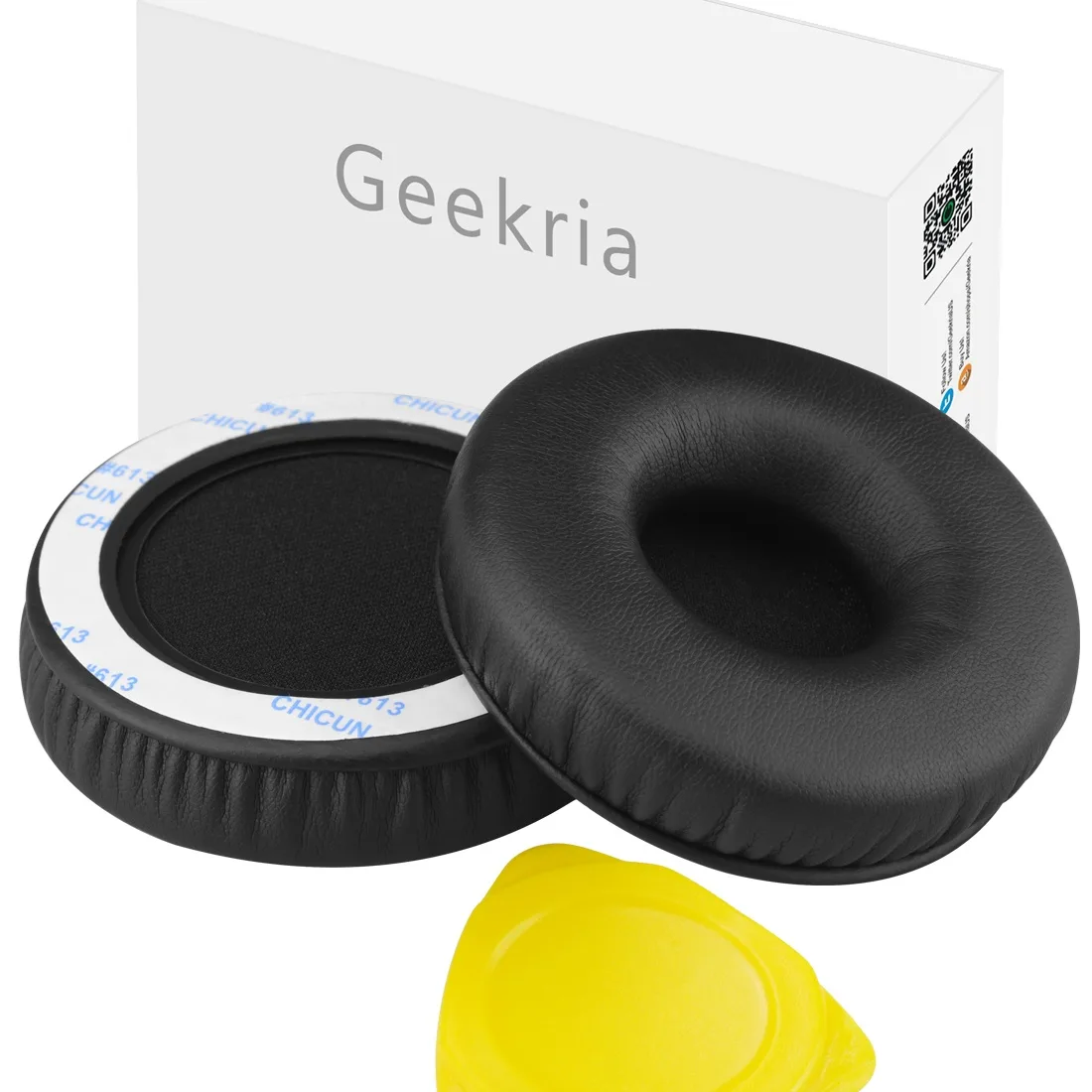 Geekria Geekria QuickFit Protein Leather Ear Pads for Sony MDR-XB450, XB450AP, XB550AP, XB650BT, WH-XB700 (Black) — product photo