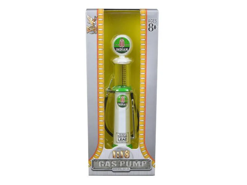ROAD SIGNATURE ROAD SIGNATURE Indian Gasoline Vintage Gas Pump Cylinder 1/18 Diecast Replica hobby collectible — product photo