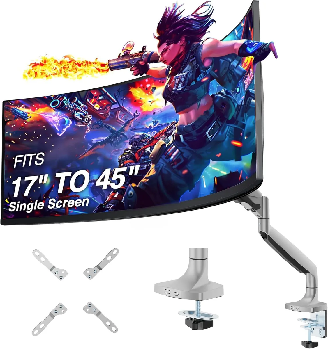 PISKEKAT PISKEKAT Single Monitor Arm 17-45in 12kg Gray — product photo