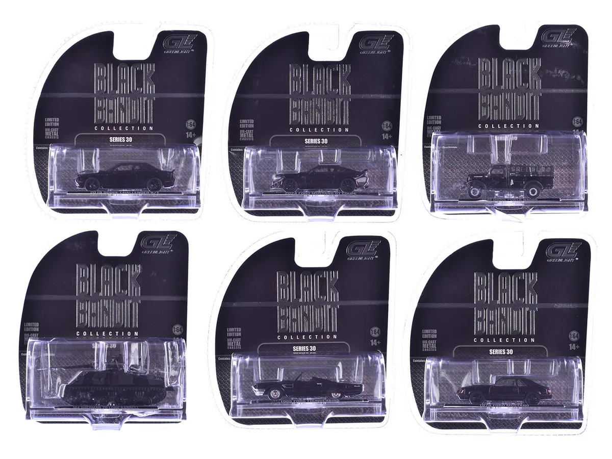 GREENLIGHT GREENLIGHT "Black Bandit" 6 Piece Set Series 30 1/64 Diecast Hobby Collectible — product photo