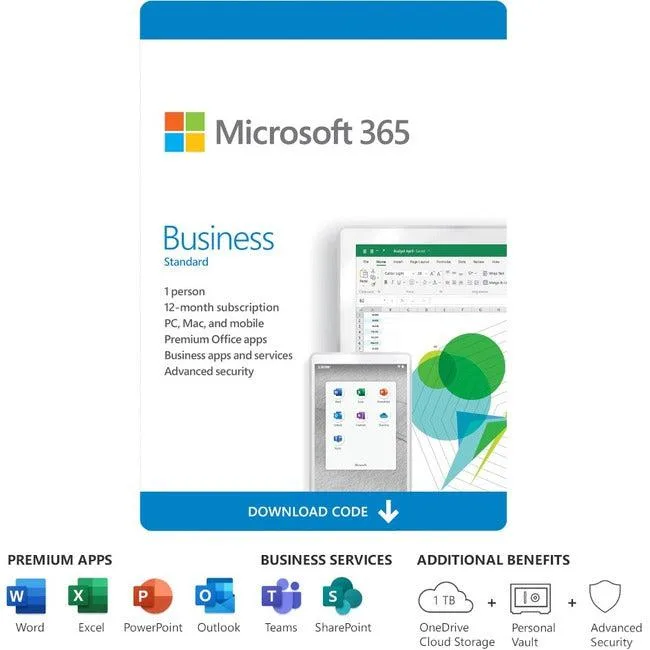 Microsoft Microsoft 365 Business Standard 12-Month Subscription 1 Person — product photo