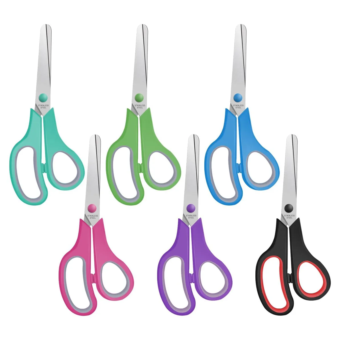  Xnluothsk 5.5" Kids Scissors 6 Pack Blunt Tip Stainless Steel Multicolor — product photo