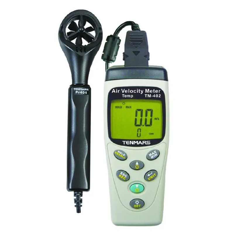 TENMARS ELECTRONICS TENMARS ELECTRONICS TM-402 Anemometer 0.4~25m/s Air Velocity Meter Airspeed Temperature Humidity Pressure — product photo