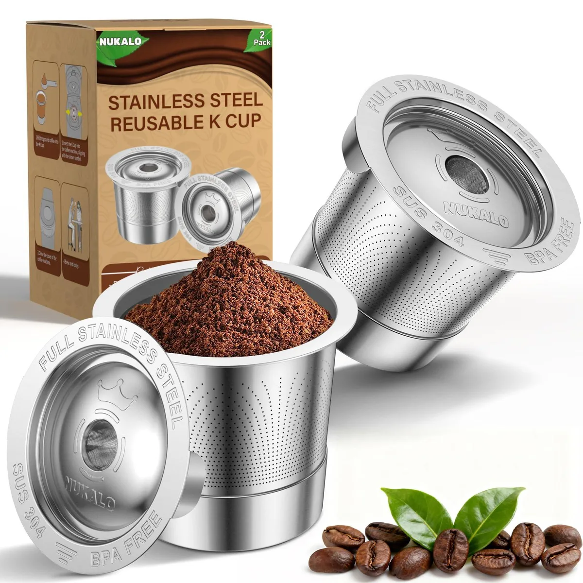 NUKALO S001 Reusable Stainless Steel Coffee Pod — product photo