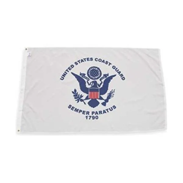 Rectangular US Coast Guard flag, nylon, header and grommets