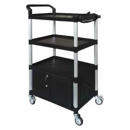 Zoro Select Zoro Select 45NP05 Media Cart with Cabinet 52 3/4" H Black 400 lb Capacity — product photo