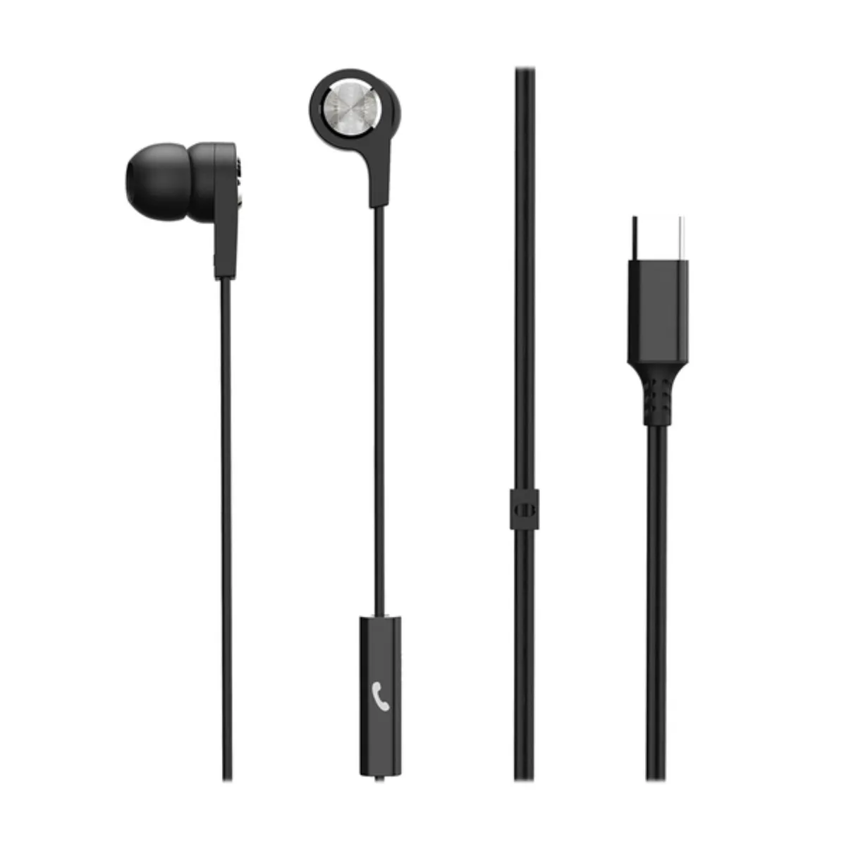 maxell maxell 199261 Sync Up USB-C wired earbuds with microphone black — product photo