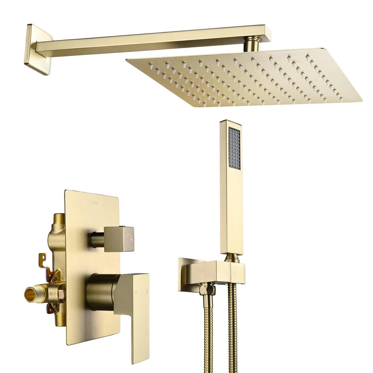 Aquaterior Aquaterior 10in concealed shower set W81FCS001-10IN2F-BG Gold — product photo
