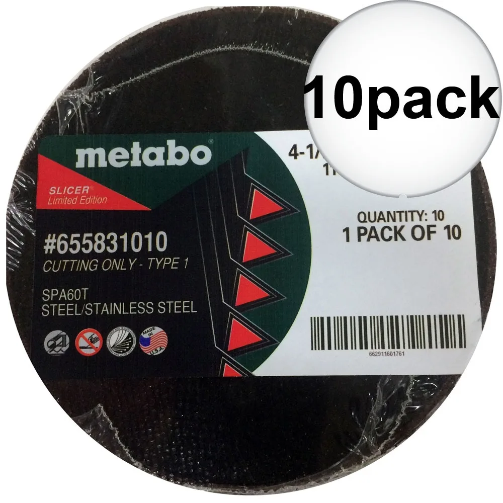 Metabo Metabo 655832010 10pk 4-1/2" x .40 x 7/8" Type 1 Slicer machine shop hardware — product photo