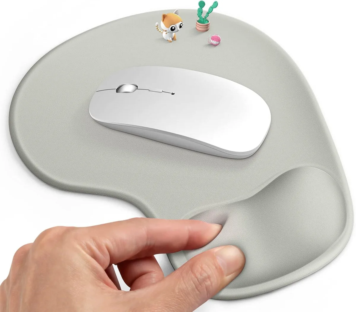 Corn Electronics Corn Electronics Ergonomic Mouse Pad Gel Wrist Rest Lycra Gray — product photo